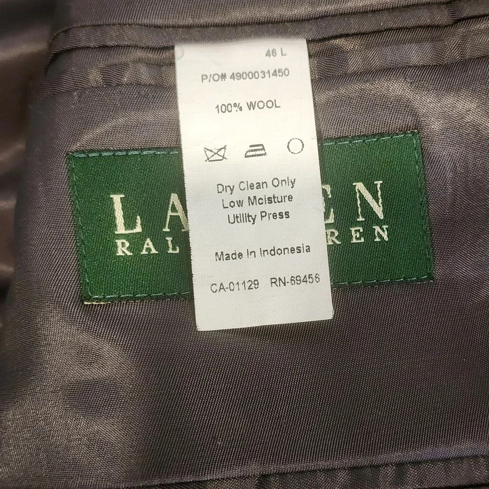 Lauren Ralph Lauren‎ LRL Sport Coat Mens 46L Gray Houndstooth Wool Blazer Career